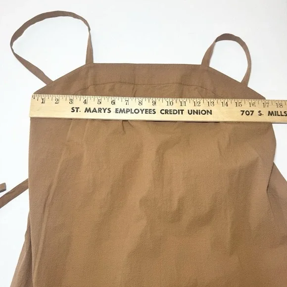 Everlane Brown Midi Pinafore Dress 6 Tiered Cotton Granola Boho Festival Capsule - Picture 8 of 9